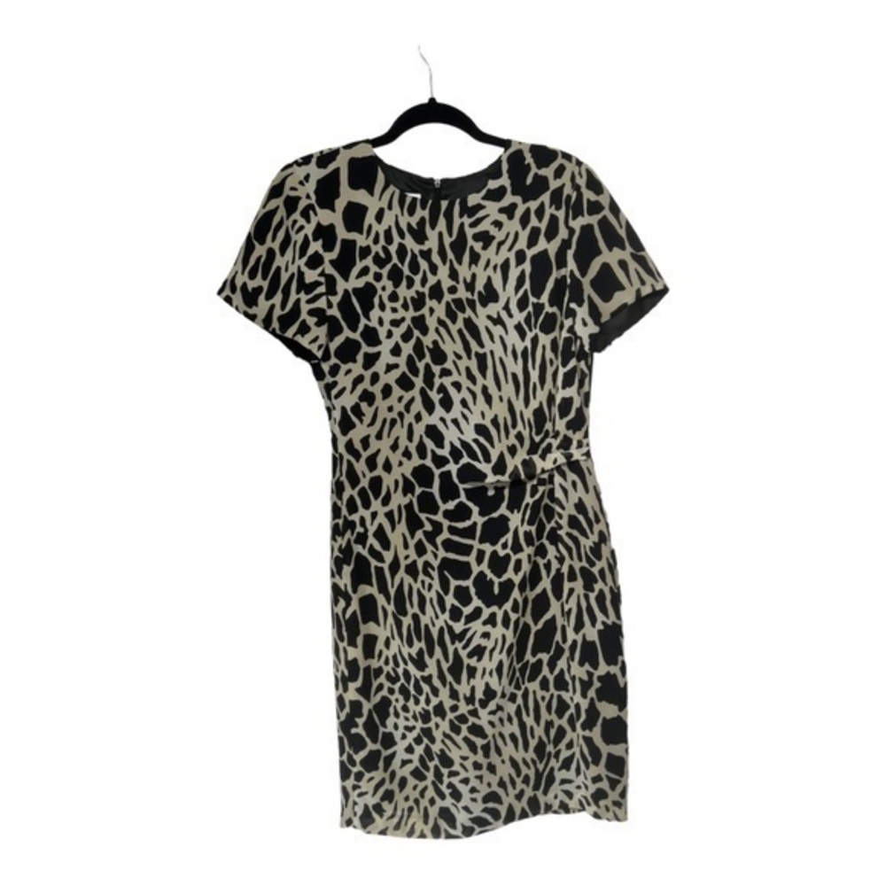 David Warren Abstract Giraffe Animal‎ Print Short Sleeve Sheath Dress Size 12